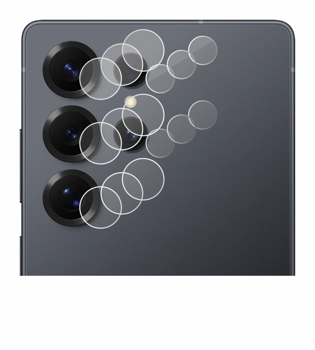 Image de l'appareil Samsung Galaxy S25 Ultra (Caméra UNIQUEMENT) avec une grande variété de protections d'écran.