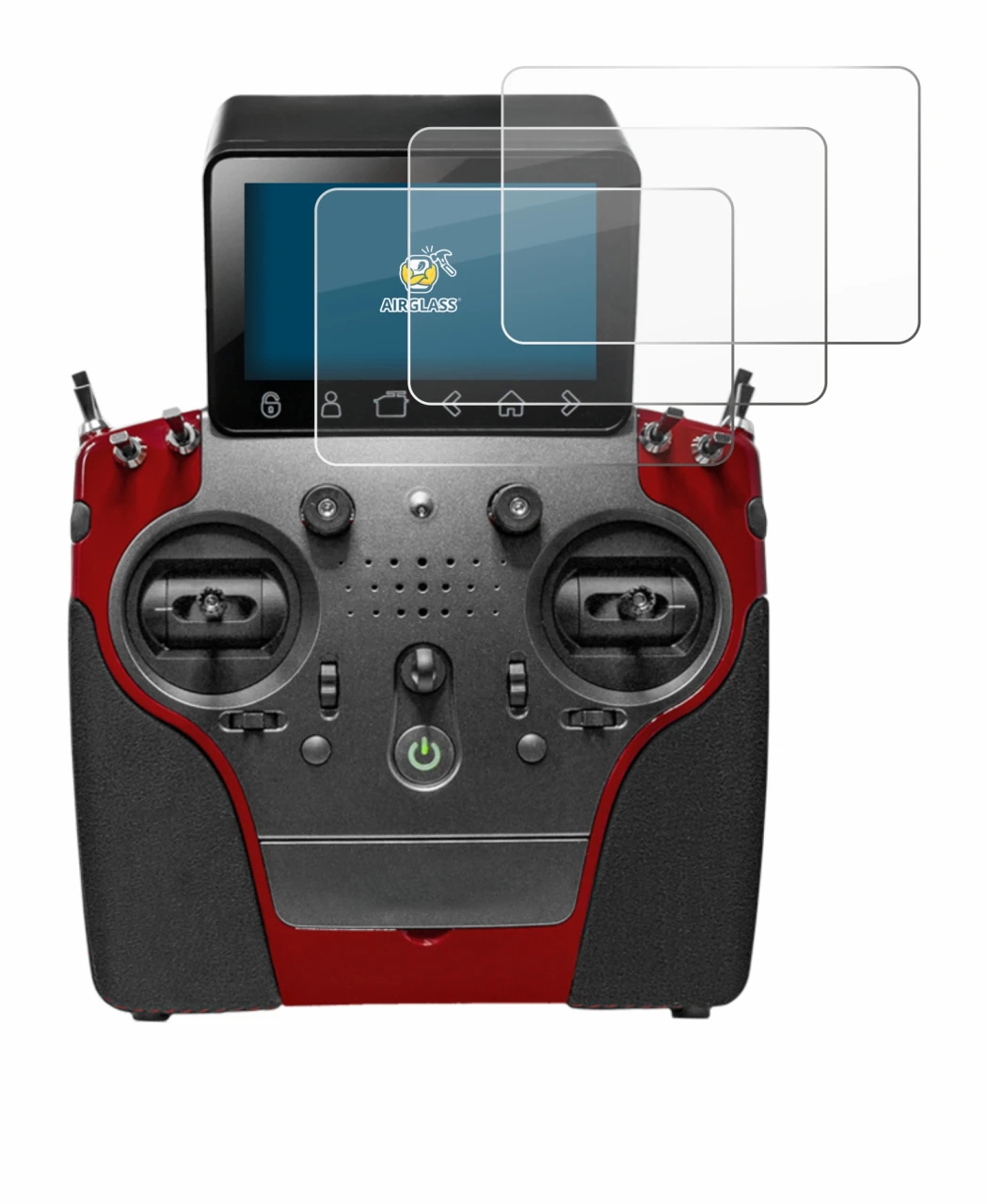 Image de l'appareil PowerBox Systems Atom avec une grande variété de protections d'écran.