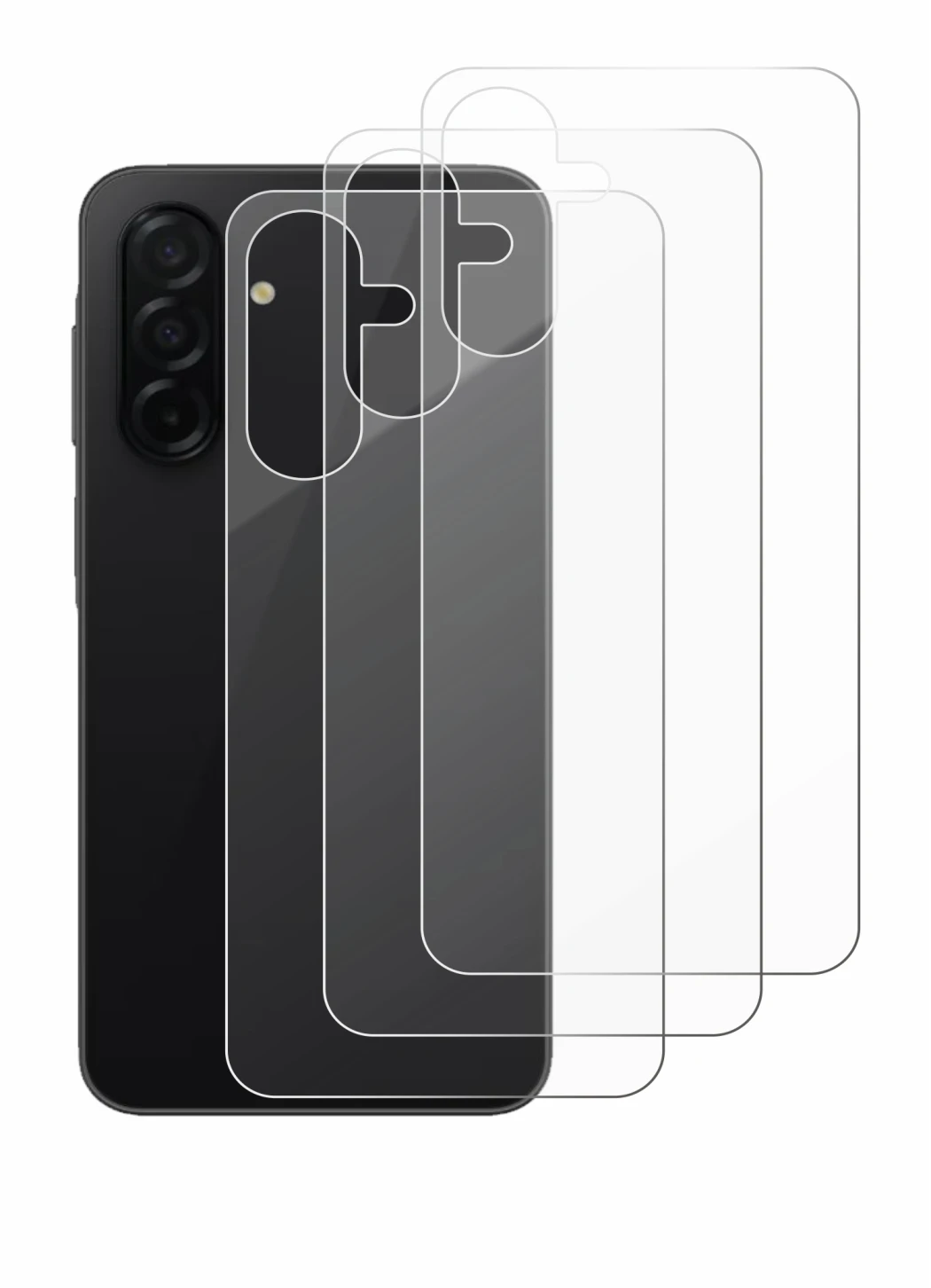 Image de l'appareil Samsung Galaxy A26 5G (Arrière) avec une grande variété de protections d'écran.