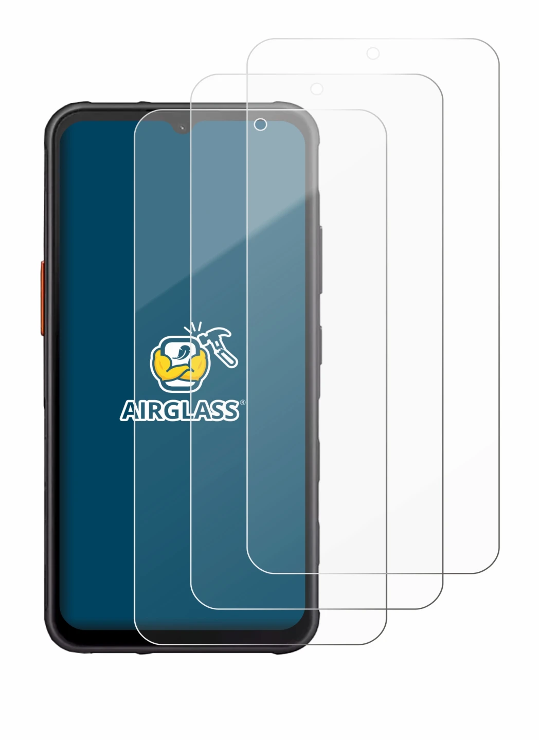 Image de l'appareil Samsung Galaxy XCover 7 Enterprise Edition avec une grande variété de protections d'écran.