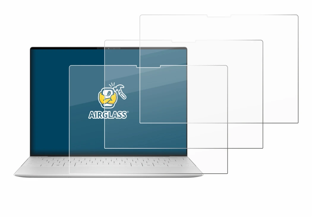 Image de l'appareil Dell XPS 13 9350 2024 avec une grande variété de protections d'écran.