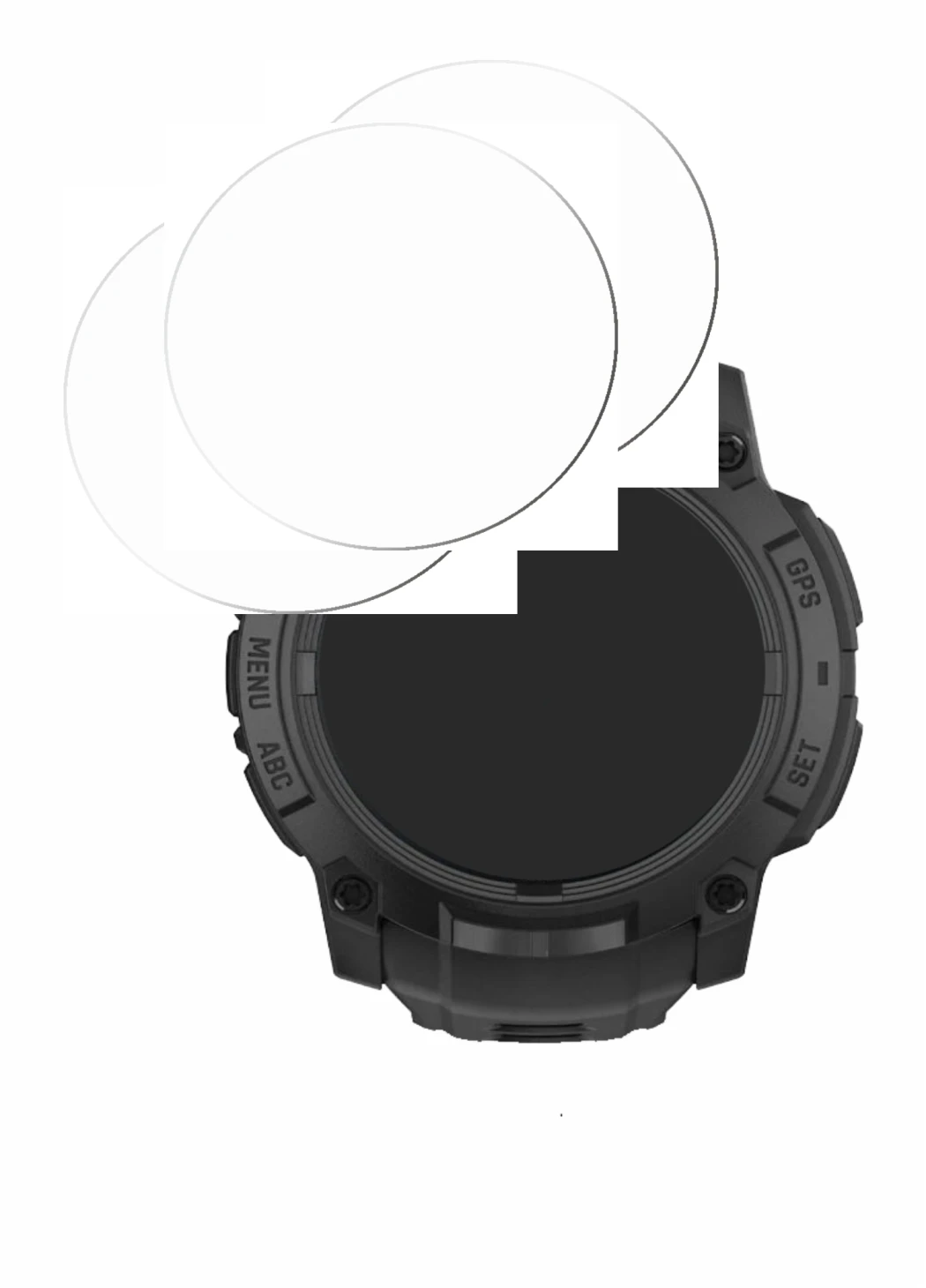 Image de l'appareil Garmin Instinct 3 Tactical AMOLED Edition (50 mm) avec une grande variété de protections d'écran.