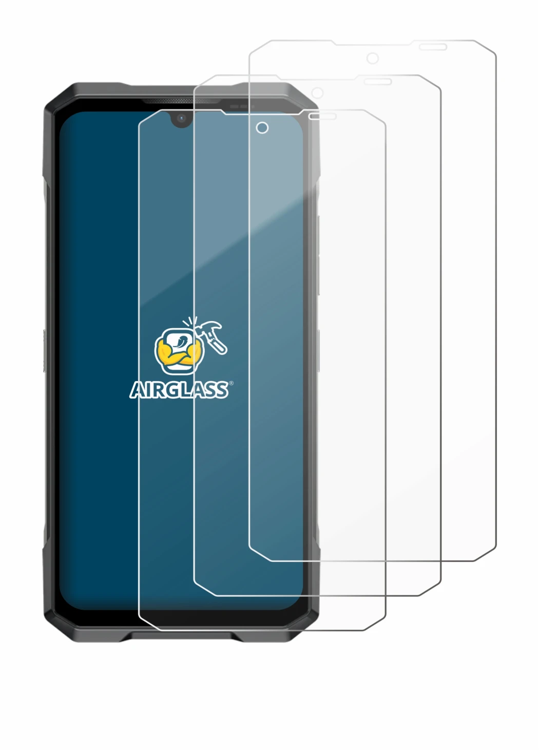 Image de l'appareil Doogee Blade GT Play avec une grande variété de protections d'écran.