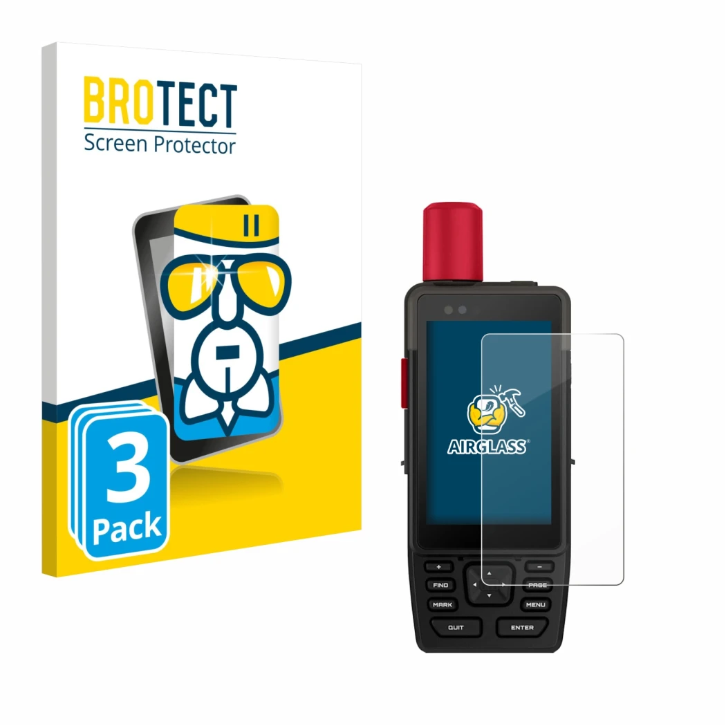 Face avant d’un emballage produit avec le logo de la marque BROTECT. À côté, l’appareil Garmin GPSMAP H1i Plus est représenté 
