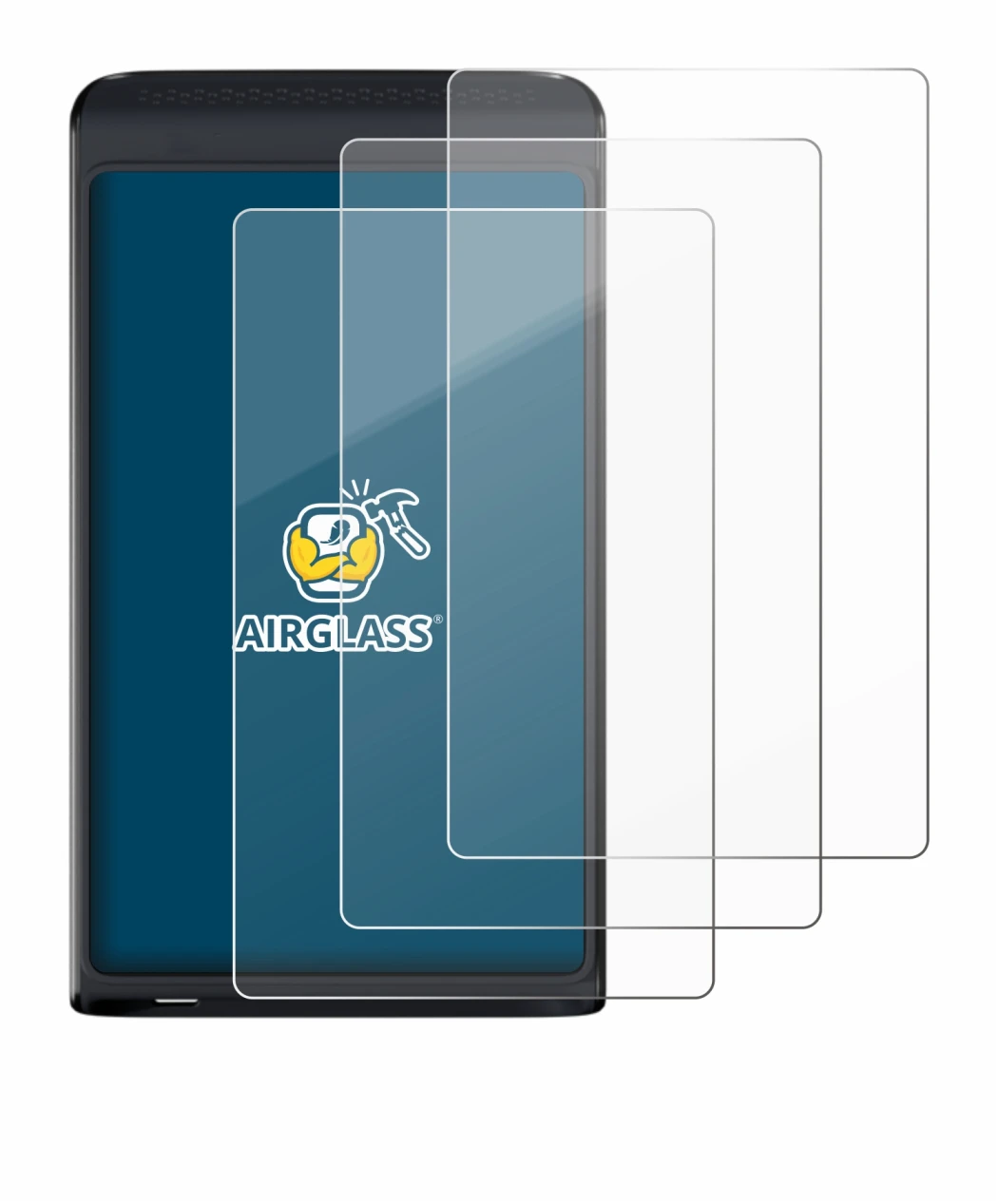 Image de l'appareil Vasco Translator Q1 avec une grande variété de protections d'écran.