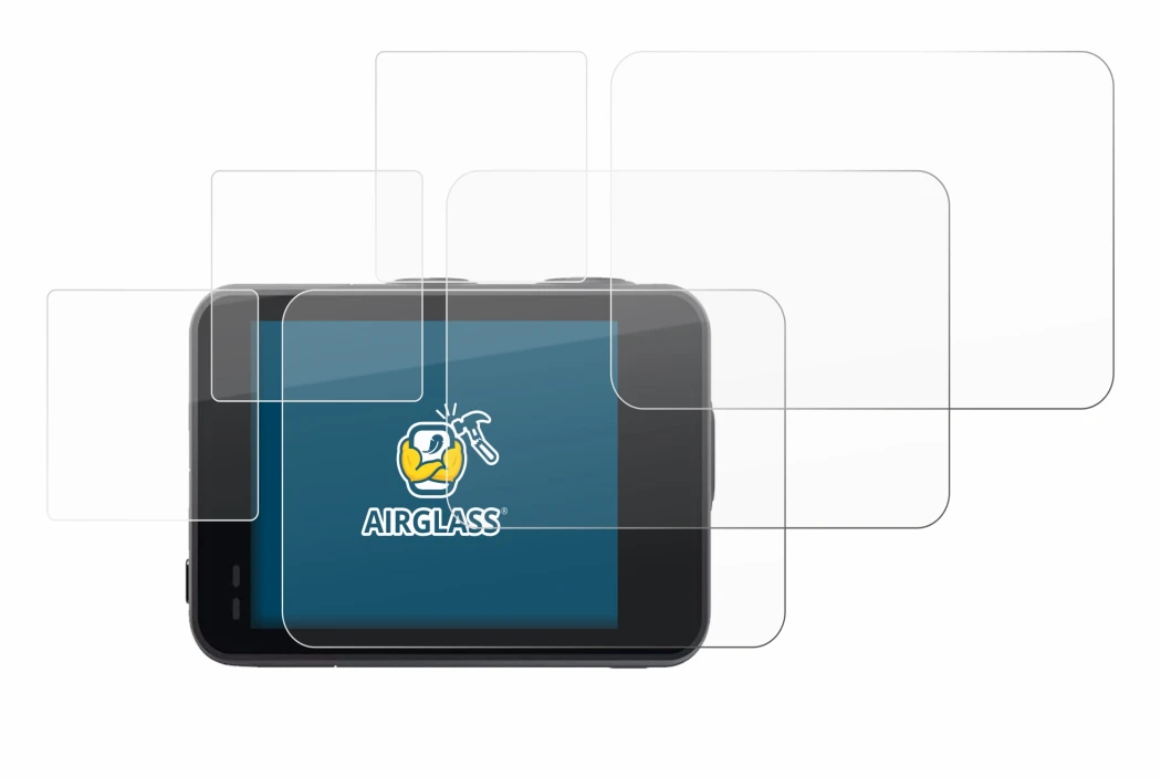 Image de l'appareil Akaso Brave 7 avec une grande variété de protections d'écran.