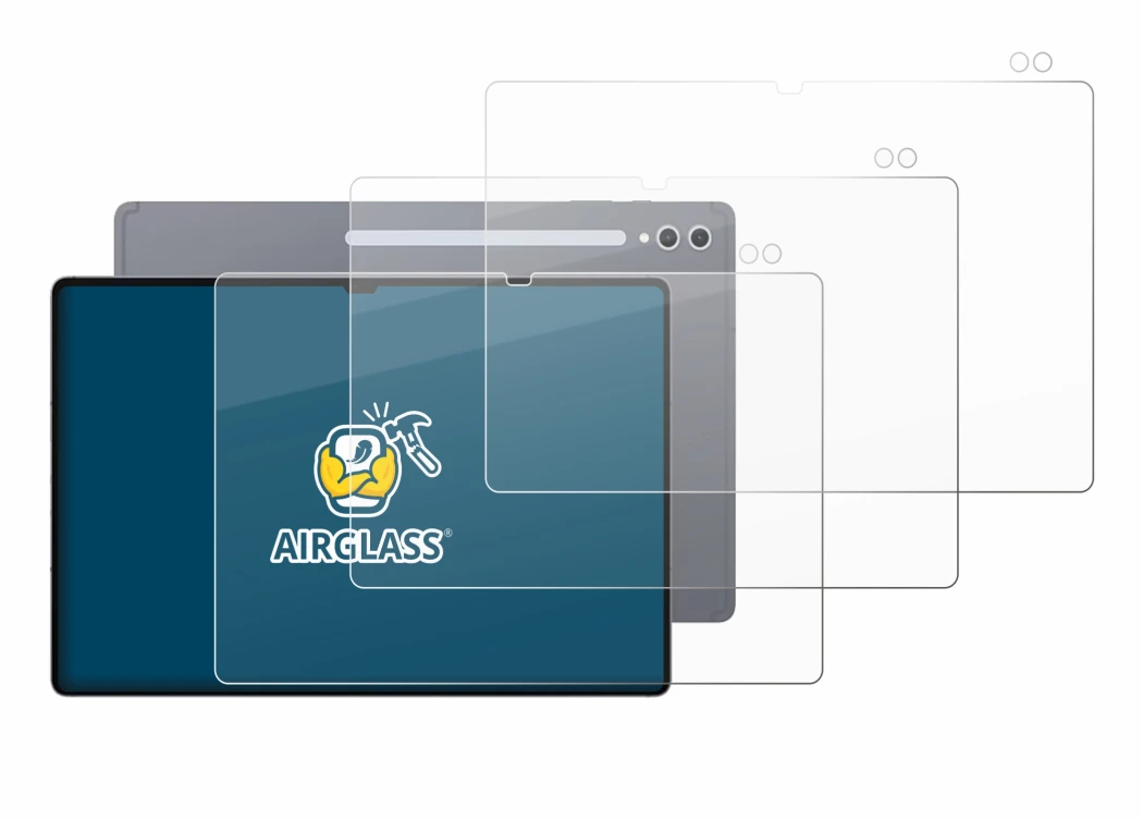 Image de l'appareil Samsung Galaxy Tab S10 Ultra (Avant+Caméra) avec une grande variété de protections d'écran.