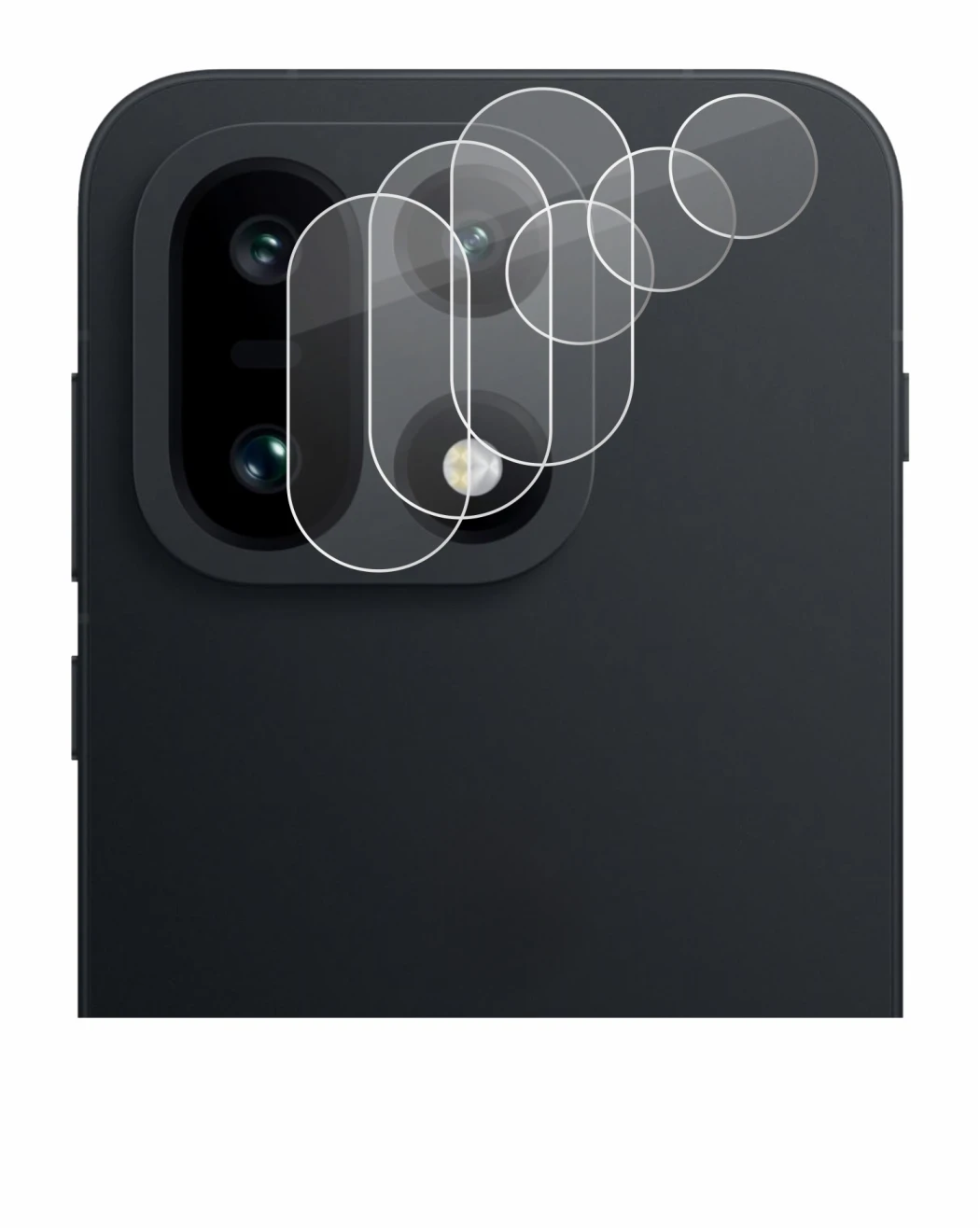 Image de l'appareil OnePlus 15 (Caméra UNIQUEMENT) avec une grande variété de protections d'écran.