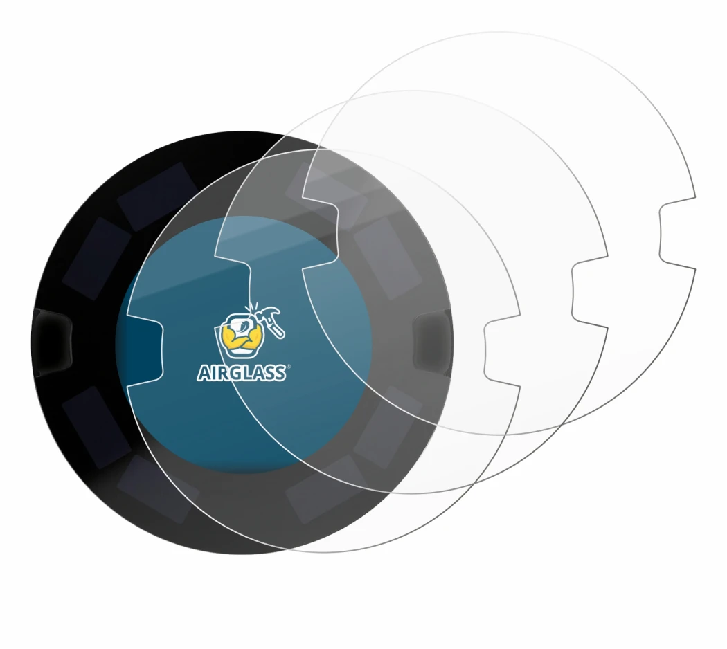 Image de l'appareil OOONO P-DISC NO3 avec une grande variété de protections d'écran.