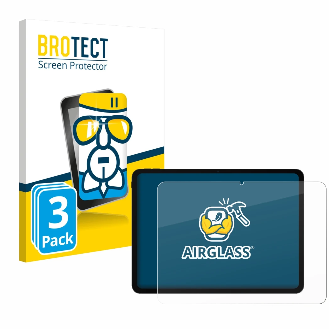 Face avant d’un emballage produit avec le logo de la marque BROTECT. À côté, l’appareil OnePlus Pad Go 2 est représenté avec l