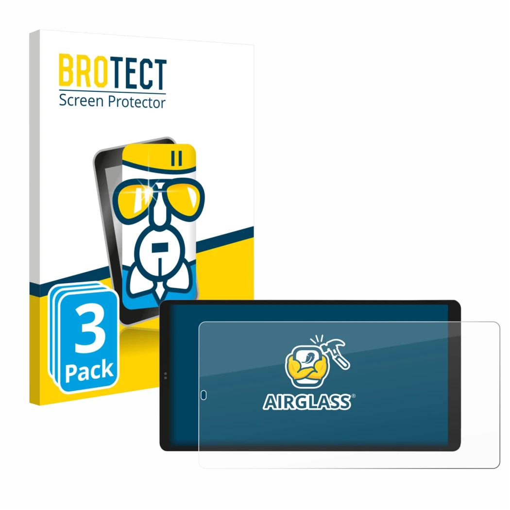 Face avant d’un emballage produit avec le logo de la marque BROTECT. À côté, l’appareil Shelly Wall Display X2i est représenté