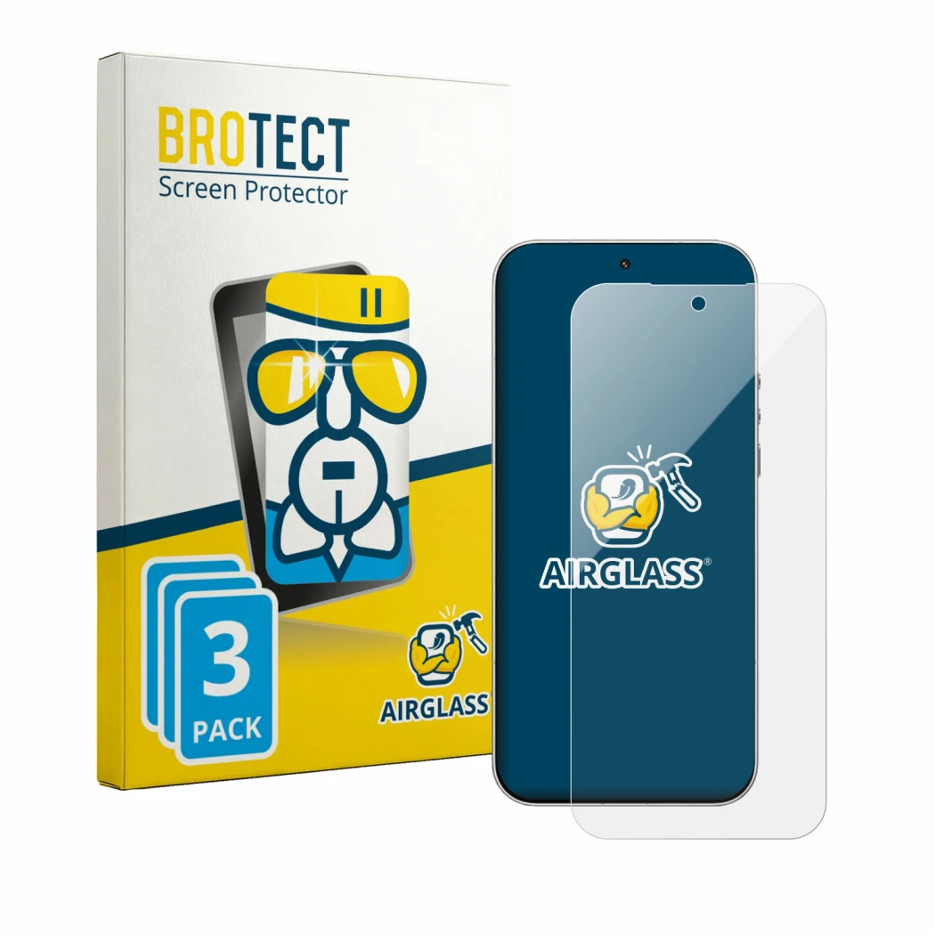 Face avant d’un emballage produit avec le logo de la marque BROTECT. À côté, l’appareil Xiaomi 17 Ultra est représenté avec la