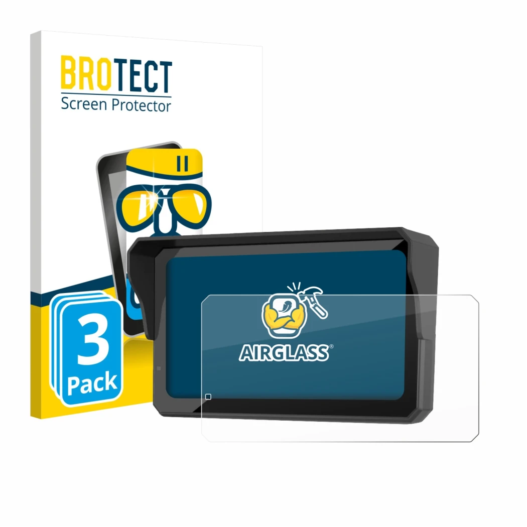 Face avant d’un emballage produit avec le logo de la marque BROTECT. À côté, l’appareil Carpuride W602S Pro est représenté ave