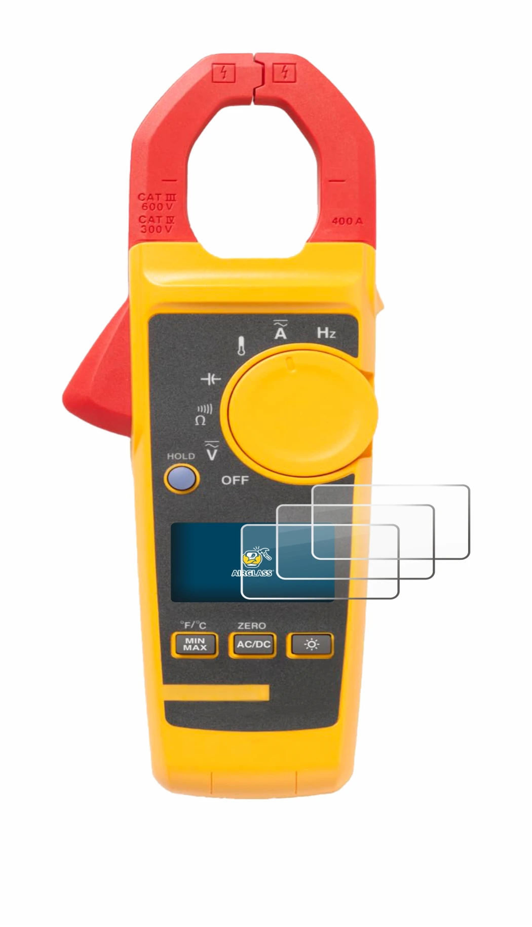 Image de l'appareil Fluke 325 avec une grande variété de protections d'écran.