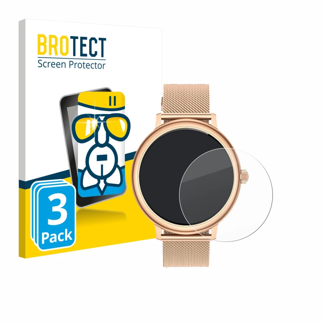 Face avant d’un emballage produit avec le logo de la marque BROTECT. À côté, l’appareil Ruxingx AK98 1.19