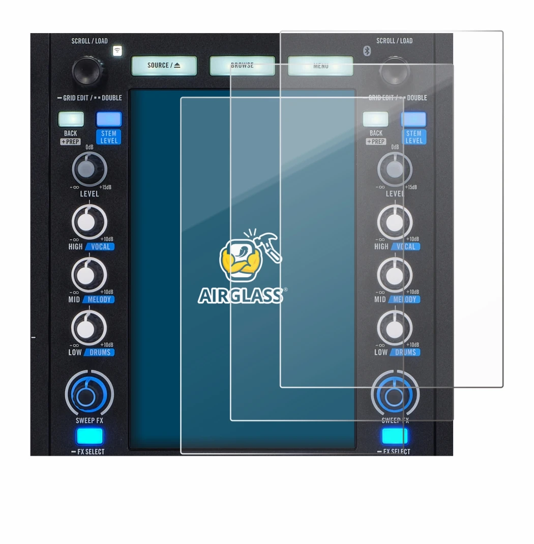 Image de l'appareil Rane System One avec une grande variété de protections d'écran.