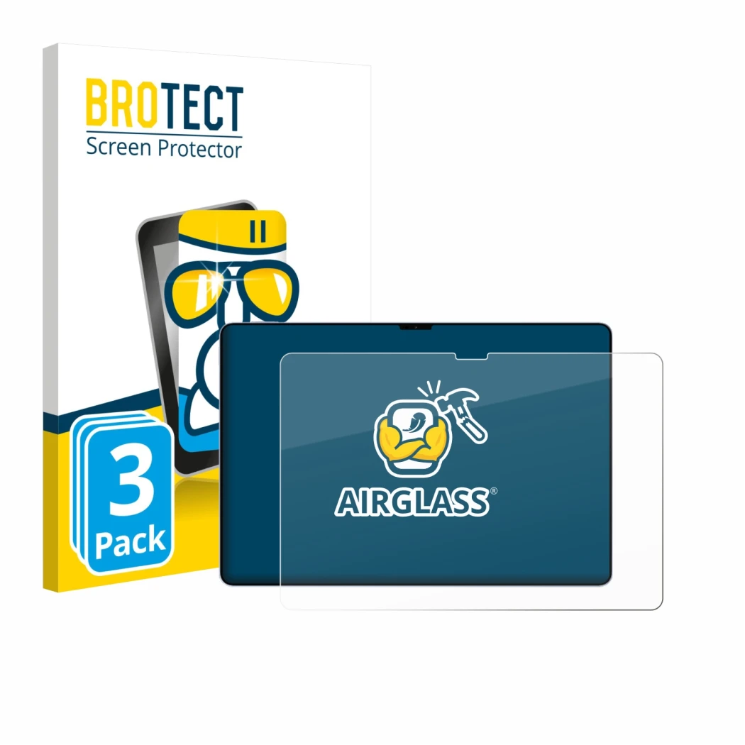 Face avant d’un emballage produit avec le logo de la marque BROTECT. À côté, l’appareil Xiaomi Pad 7 Ultra est représenté avec