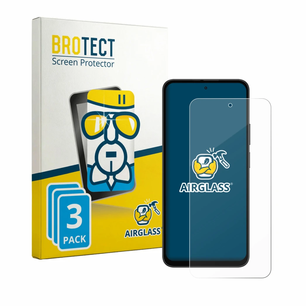 Face avant d’un emballage produit avec le logo de la marque BROTECT. À côté, l’appareil Doogee B10 Pro est représenté avec la