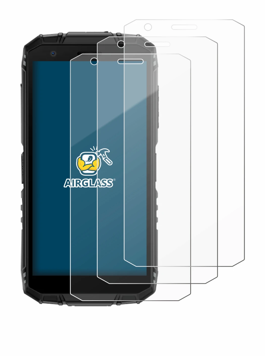 Image de l'appareil Doogee Fire 3 avec une grande variété de protections d'écran.