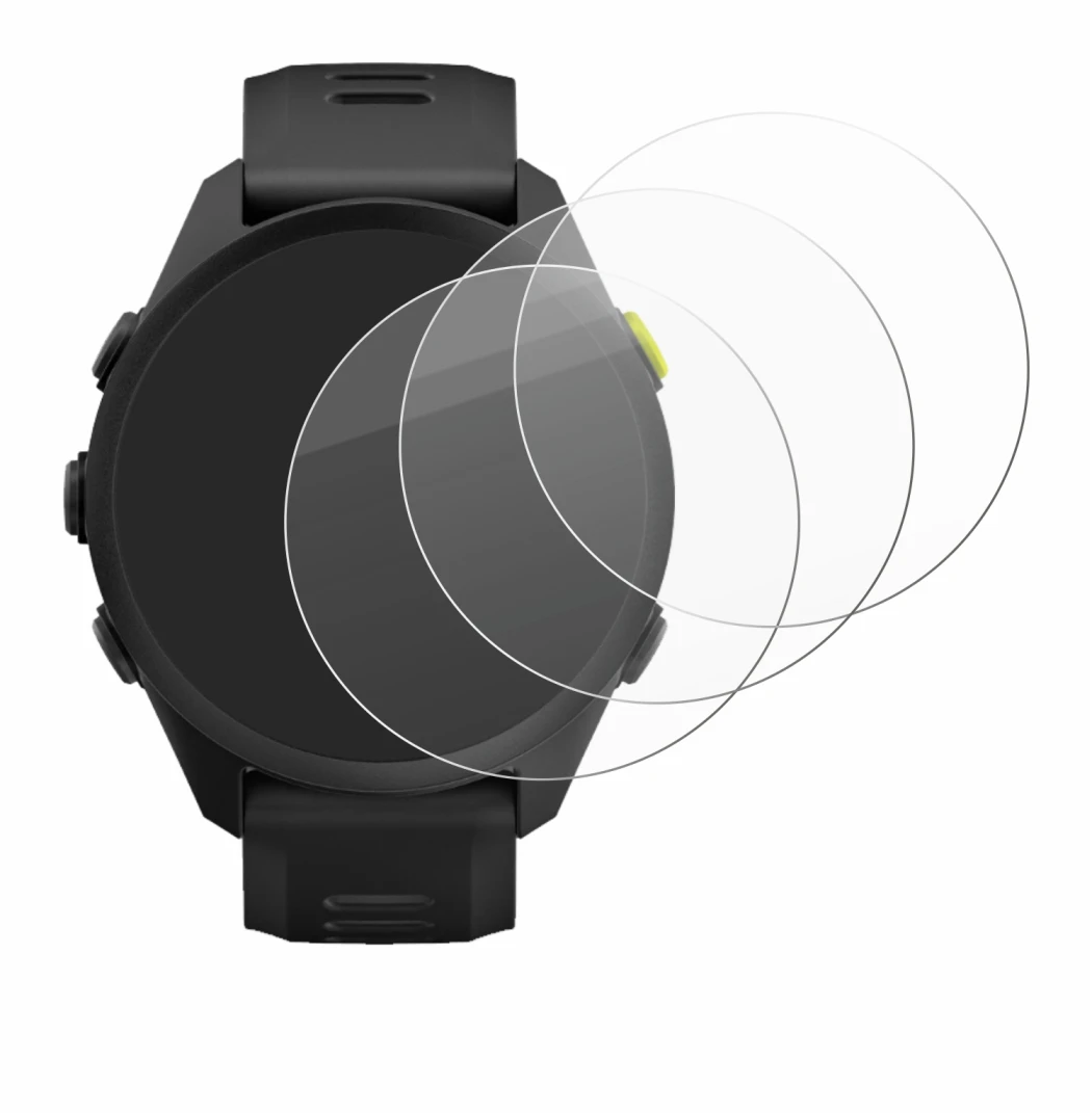 Image de l'appareil Garmin Forerunner 70 avec une grande variété de protections d'écran.