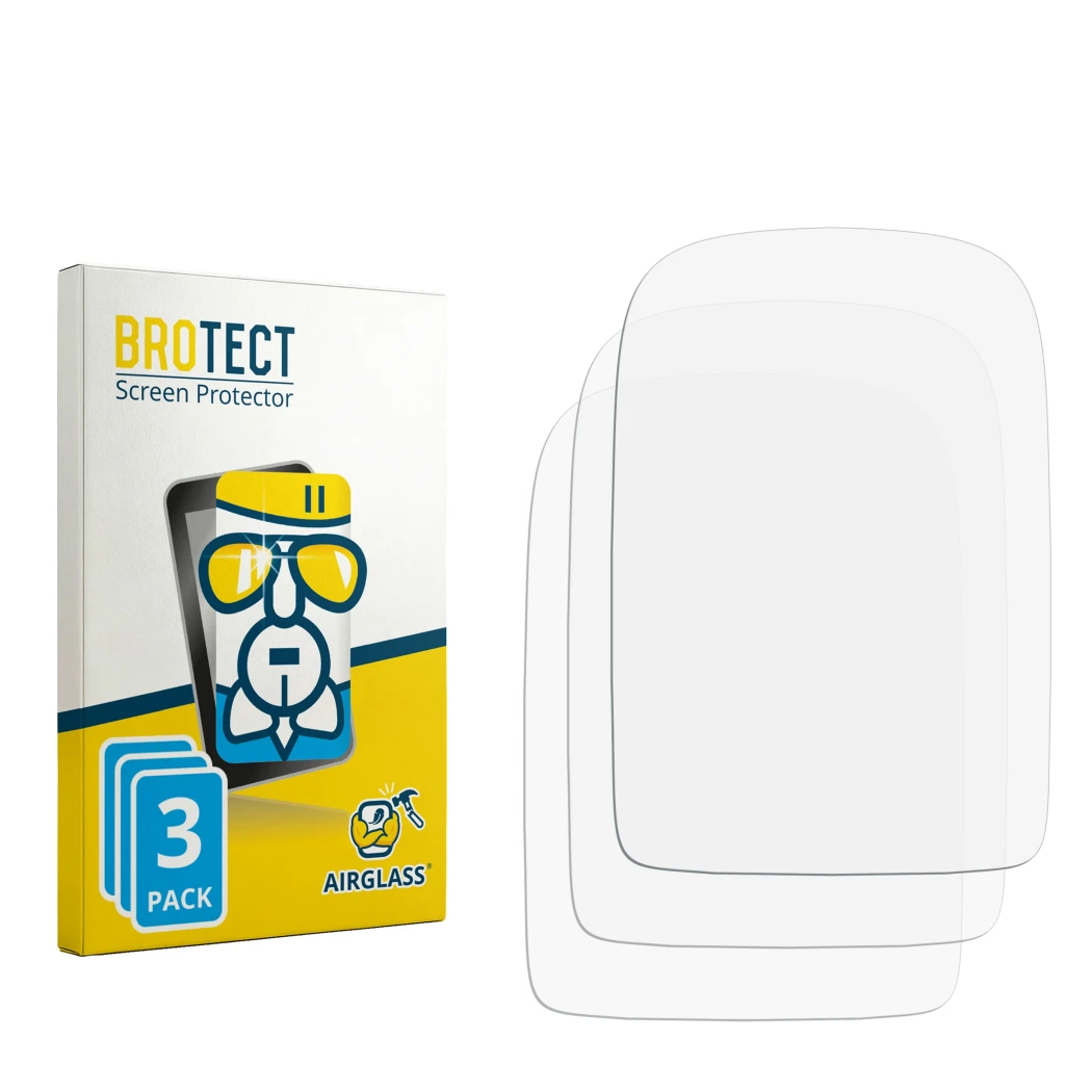 Face avant d’un emballage produit avec le logo de la marque BROTECT. À côté se trouve la protection d’écran correspondante.
