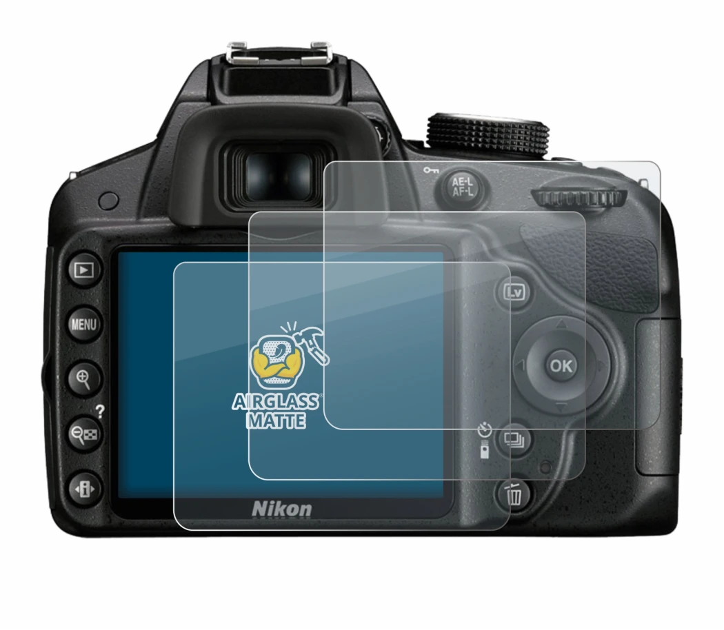 Image de l'appareil Nikon D3200 avec une grande variété de protections d'écran.