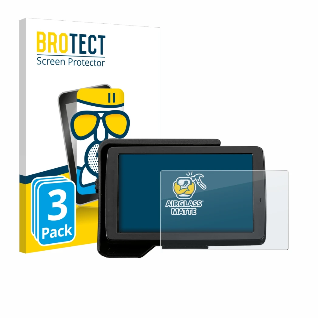 Face avant d’un emballage produit avec le logo de la marque BROTECT. À côté, l’appareil BMW R 1200 GS 2013-2019 Navigator V 5