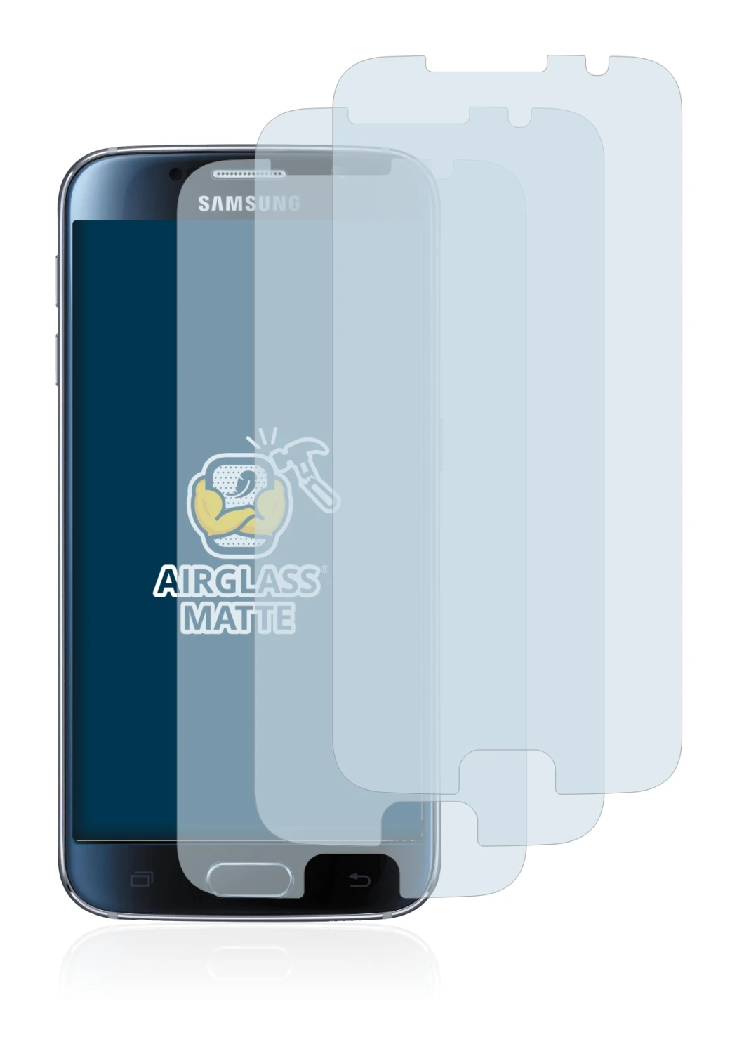 Image de l'appareil Samsung Galaxy S6 avec une grande variété de protections d'écran.
