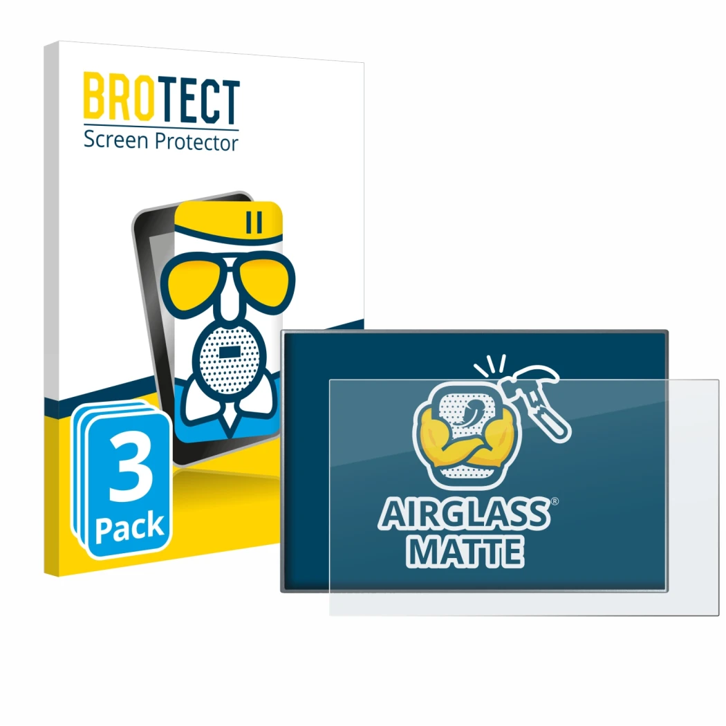 Face avant d’un emballage produit avec le logo de la marque BROTECT. À côté, l’appareil Siemens Simatic HMI KTP 900 Basic est 