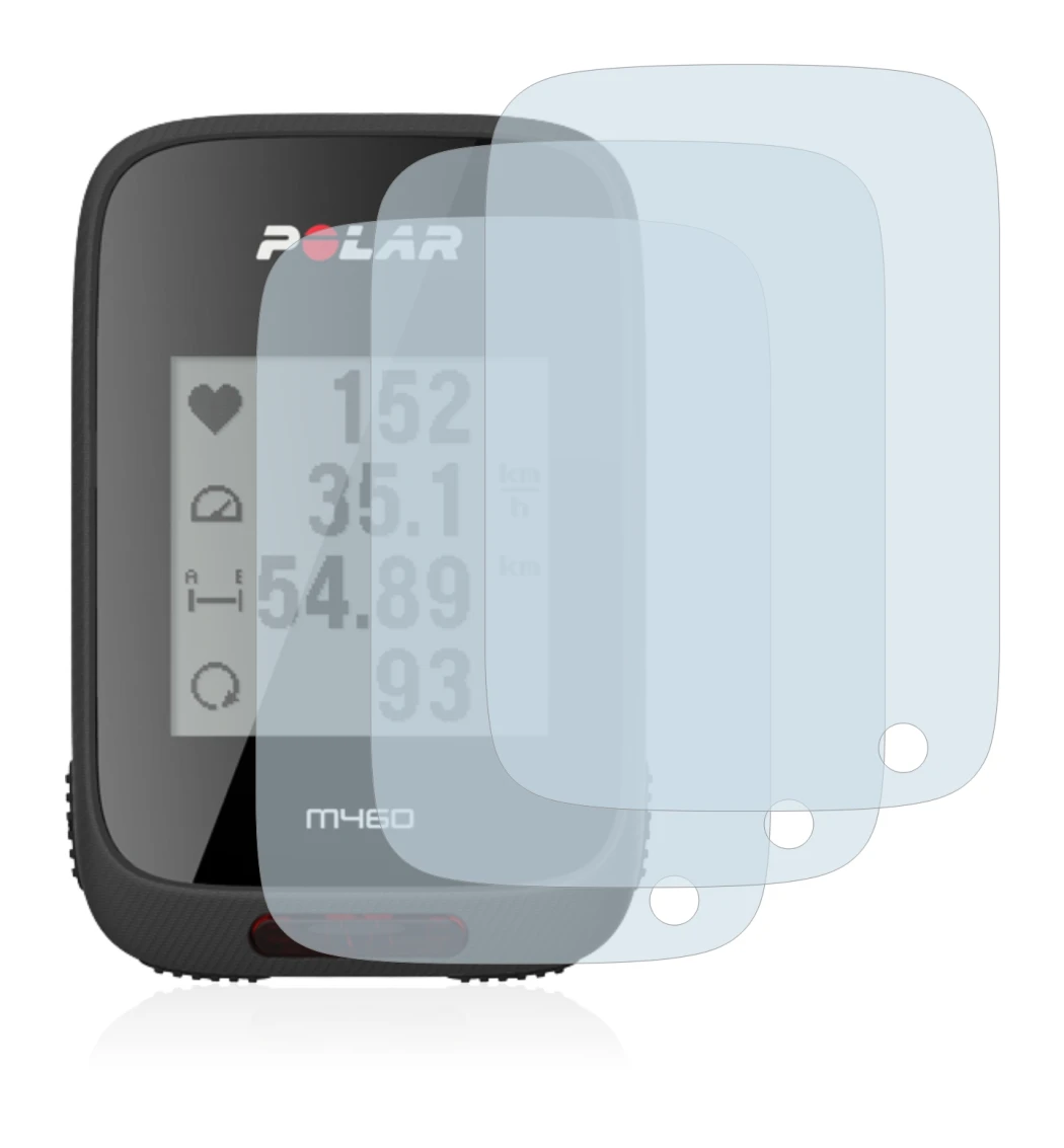 Image de l'appareil Polar M460 avec une grande variété de protections d'écran.