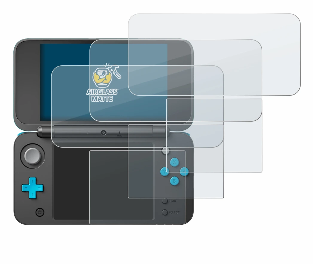 Image de l'appareil New Nintendo 2DS XL avec une grande variété de protections d'écran.