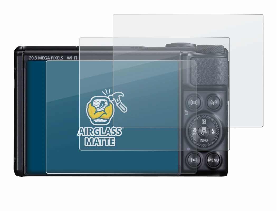 Image de l'appareil Canon PowerShot SX740 HS avec une grande variété de protections d'écran.