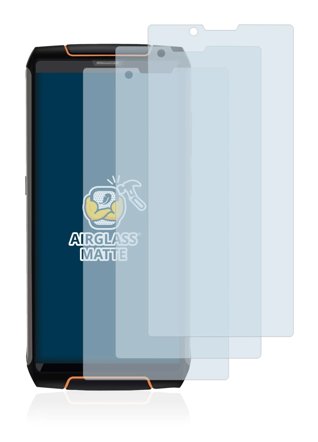 Image de l'appareil Cubot King Kong 3 avec une grande variété de protections d'écran.