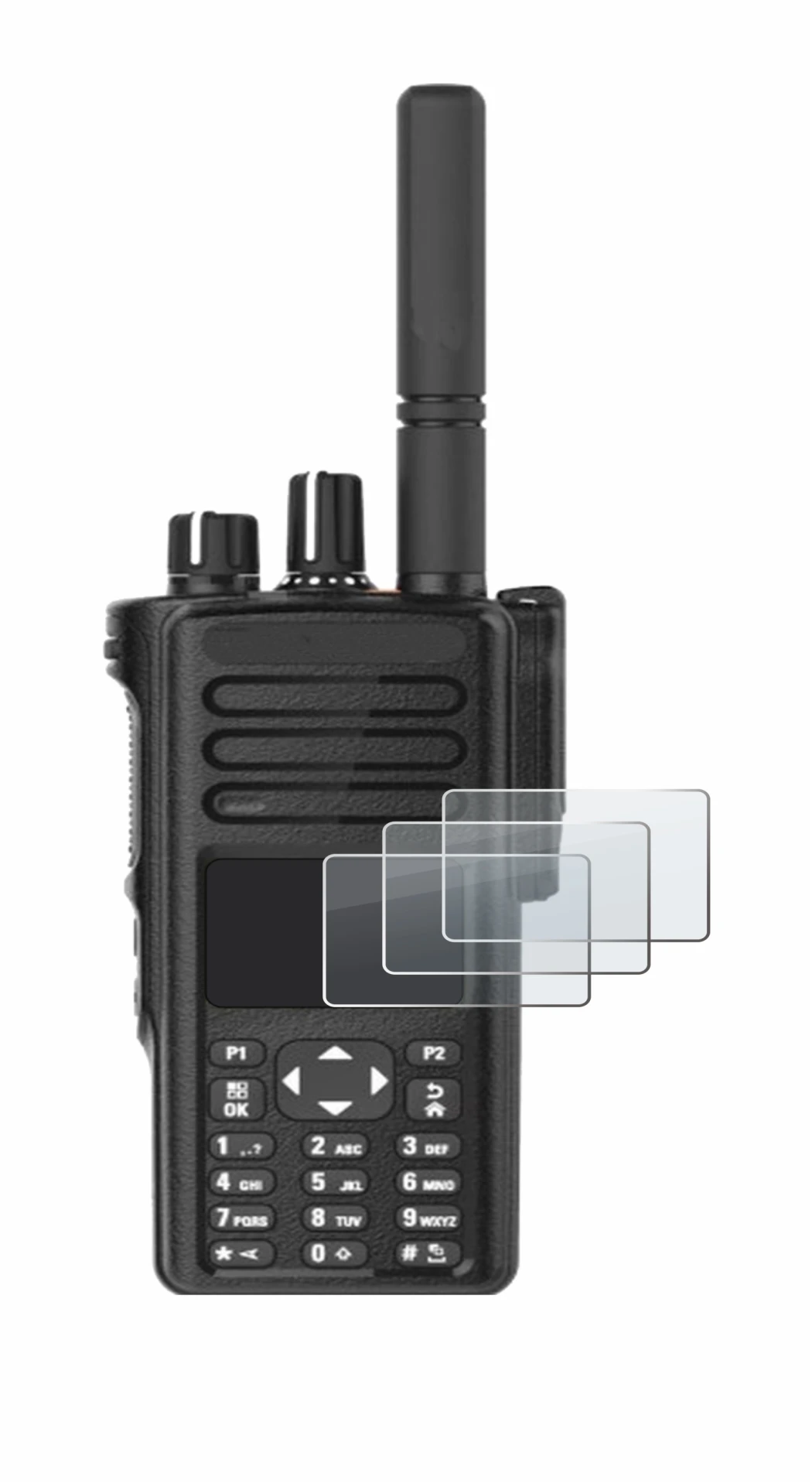 Image de l'appareil Motorola DP4801e avec une grande variété de protections d'écran.