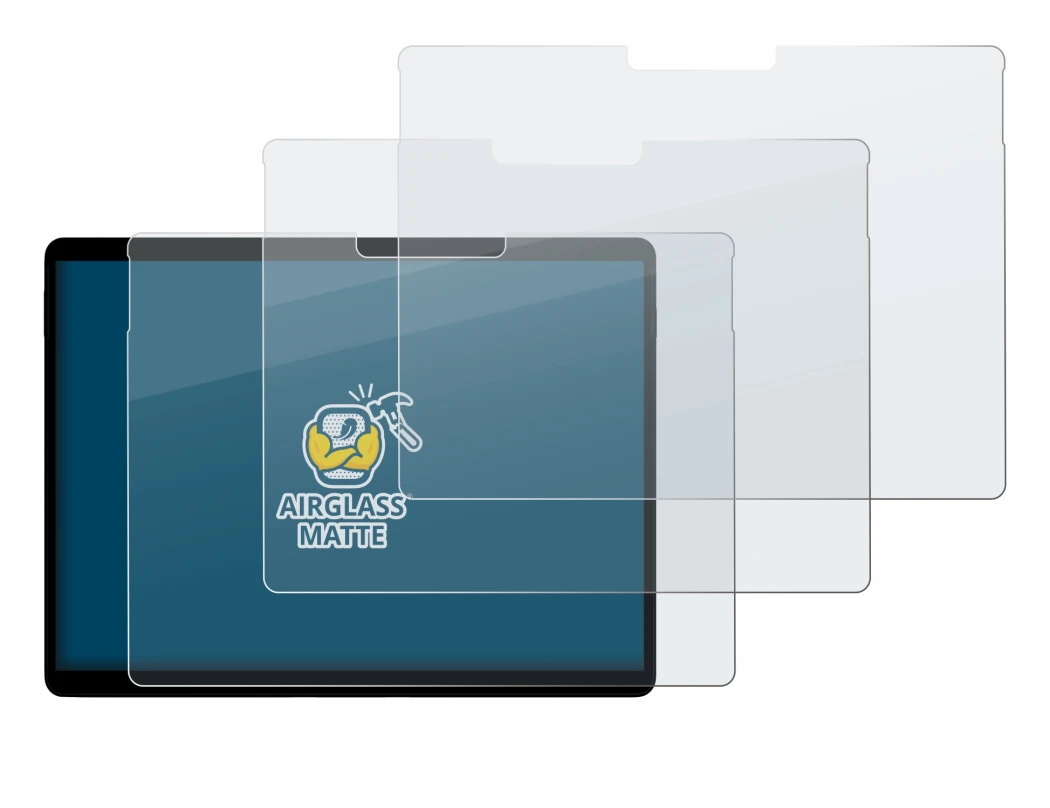 Image de l'appareil Microsoft Surface Pro X avec une grande variété de protections d'écran.