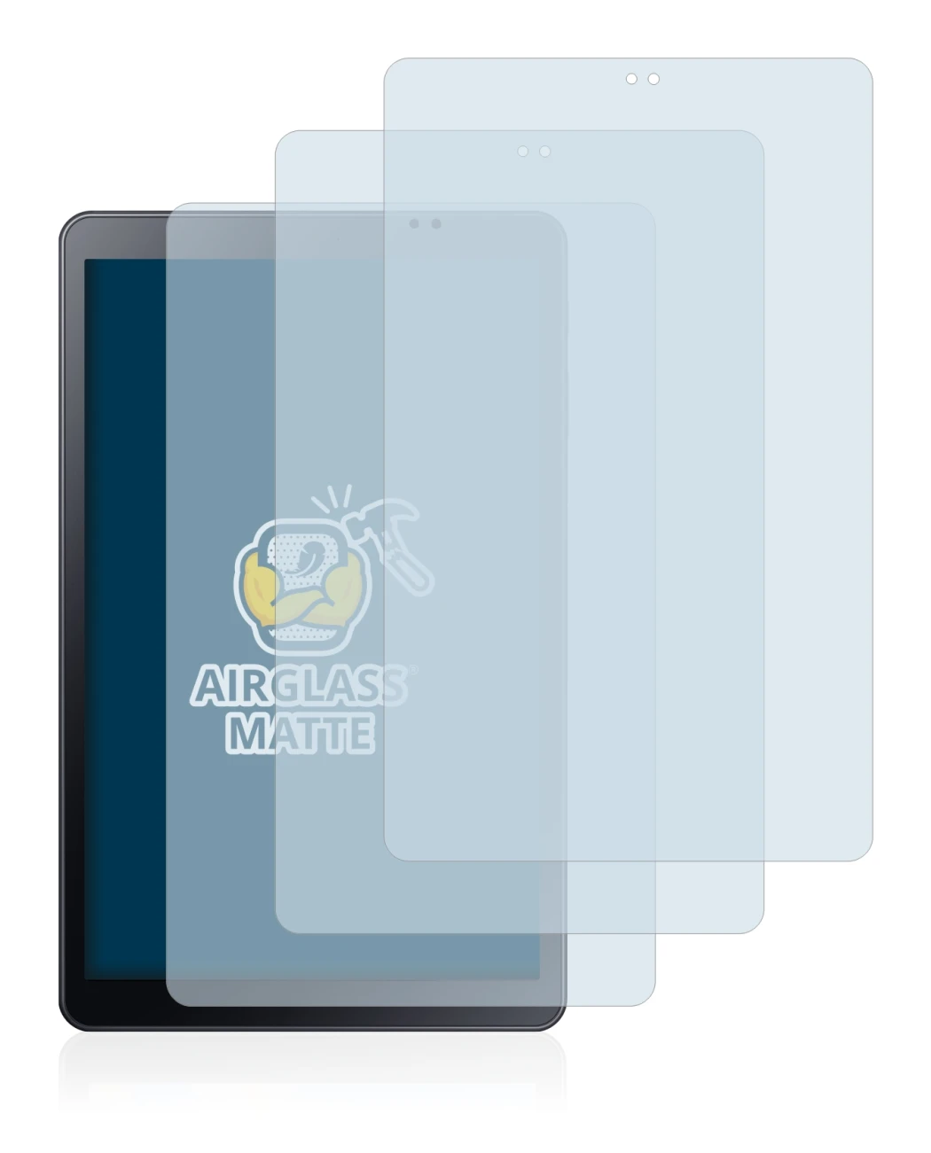 Image de l'appareil Samsung Galaxy Tab A 10.5 WiFi 2018 avec une grande variété de protections d'écran.