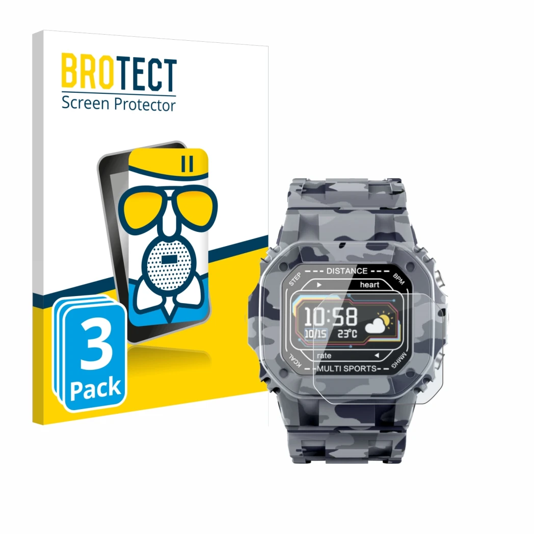 Face avant d’un emballage produit avec le logo de la marque BROTECT. À côté, l’appareil JAY-tech SWi2 est représenté avec la p
