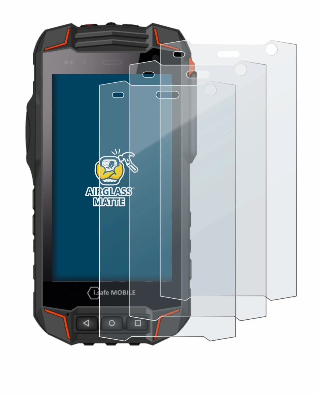 Image de l'appareil i.safe MOBILE IS530.1 avec une grande variété de protections d'écran.