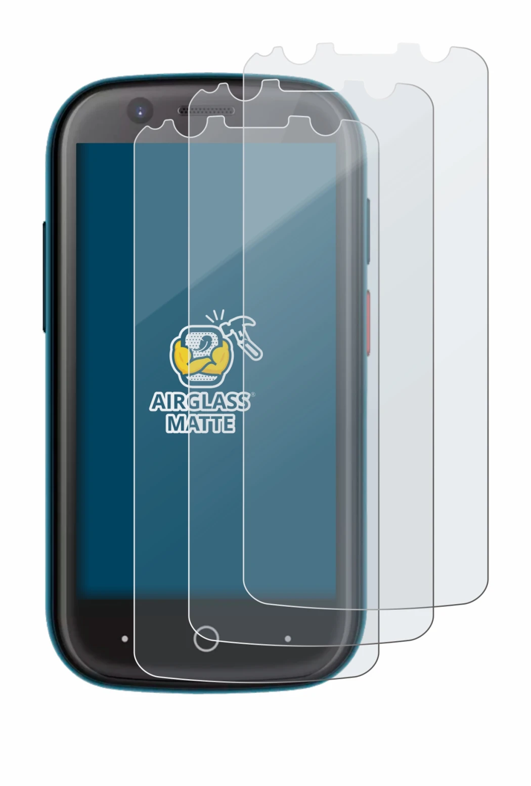 Image de l'appareil Unihertz Jelly 2 avec une grande variété de protections d'écran.