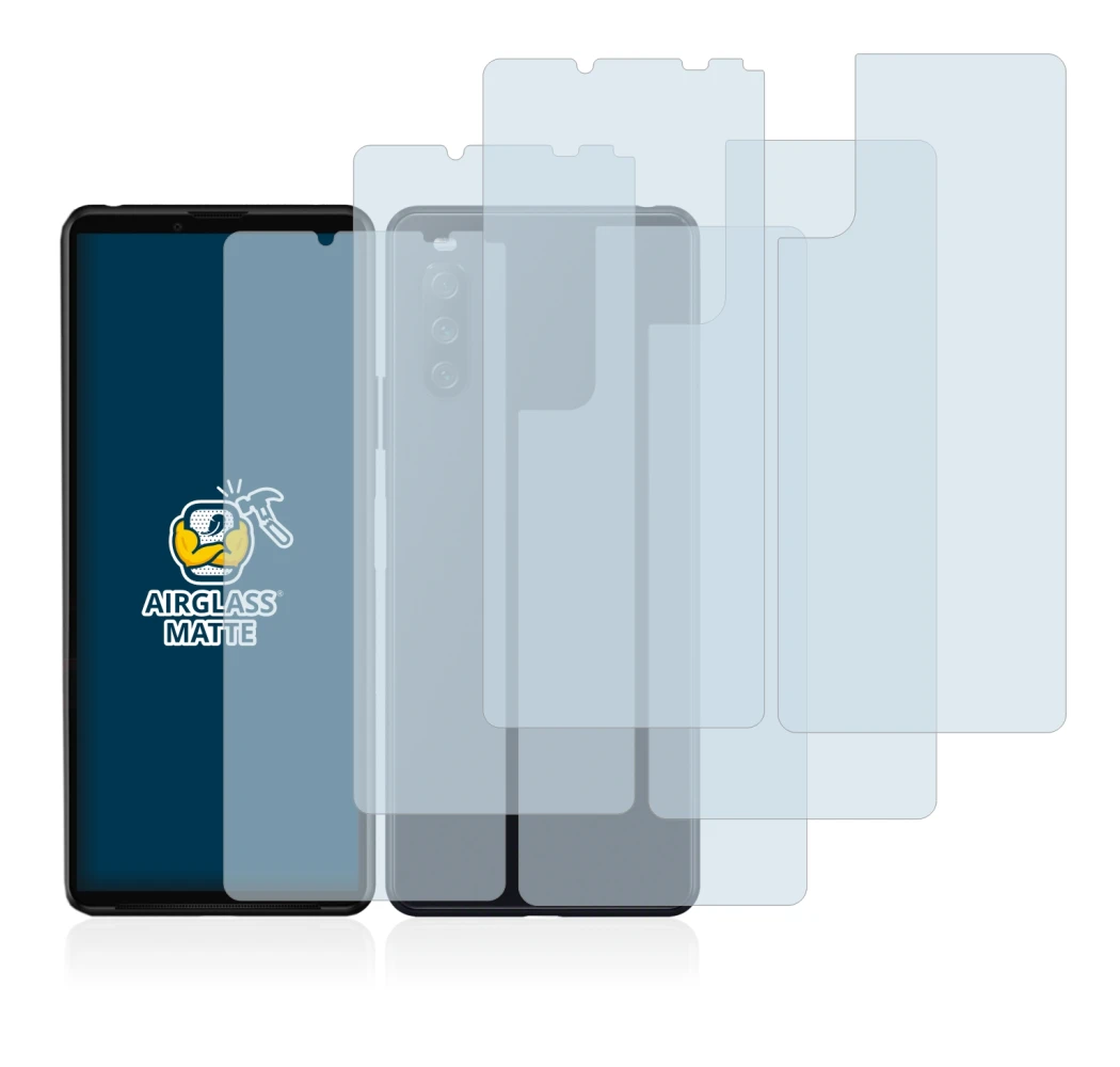 Image de l'appareil Sony Xperia 10 III (Avant+Arrière) avec une grande variété de protections d'écran.