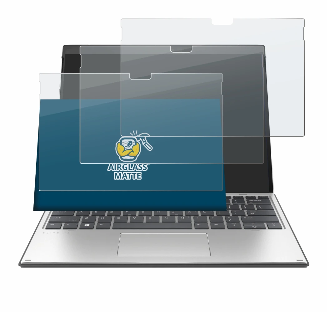 Image de l'appareil HP Elite x2 G8 avec une grande variété de protections d'écran.