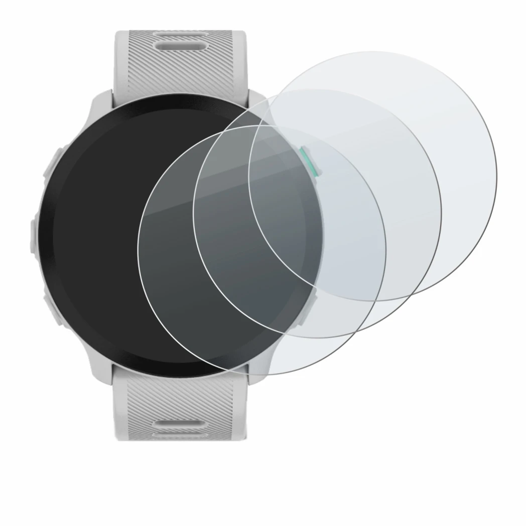 Image de l'appareil Garmin Forerunner 55 avec une grande variété de protections d'écran.