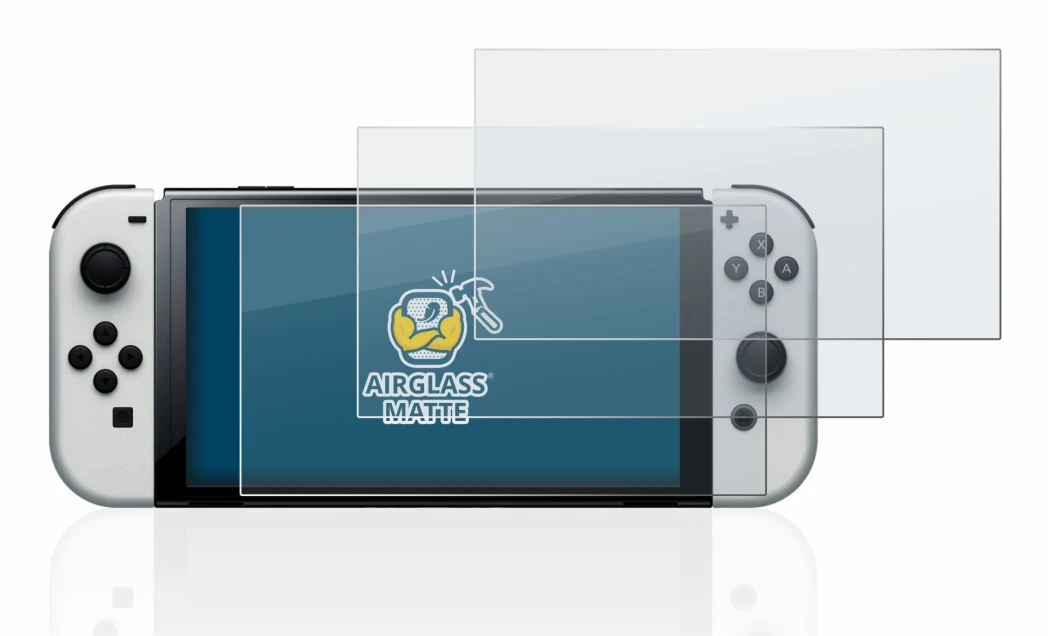 Image de l'appareil Nintendo Switch OLED-Modell avec une grande variété de protections d'écran.