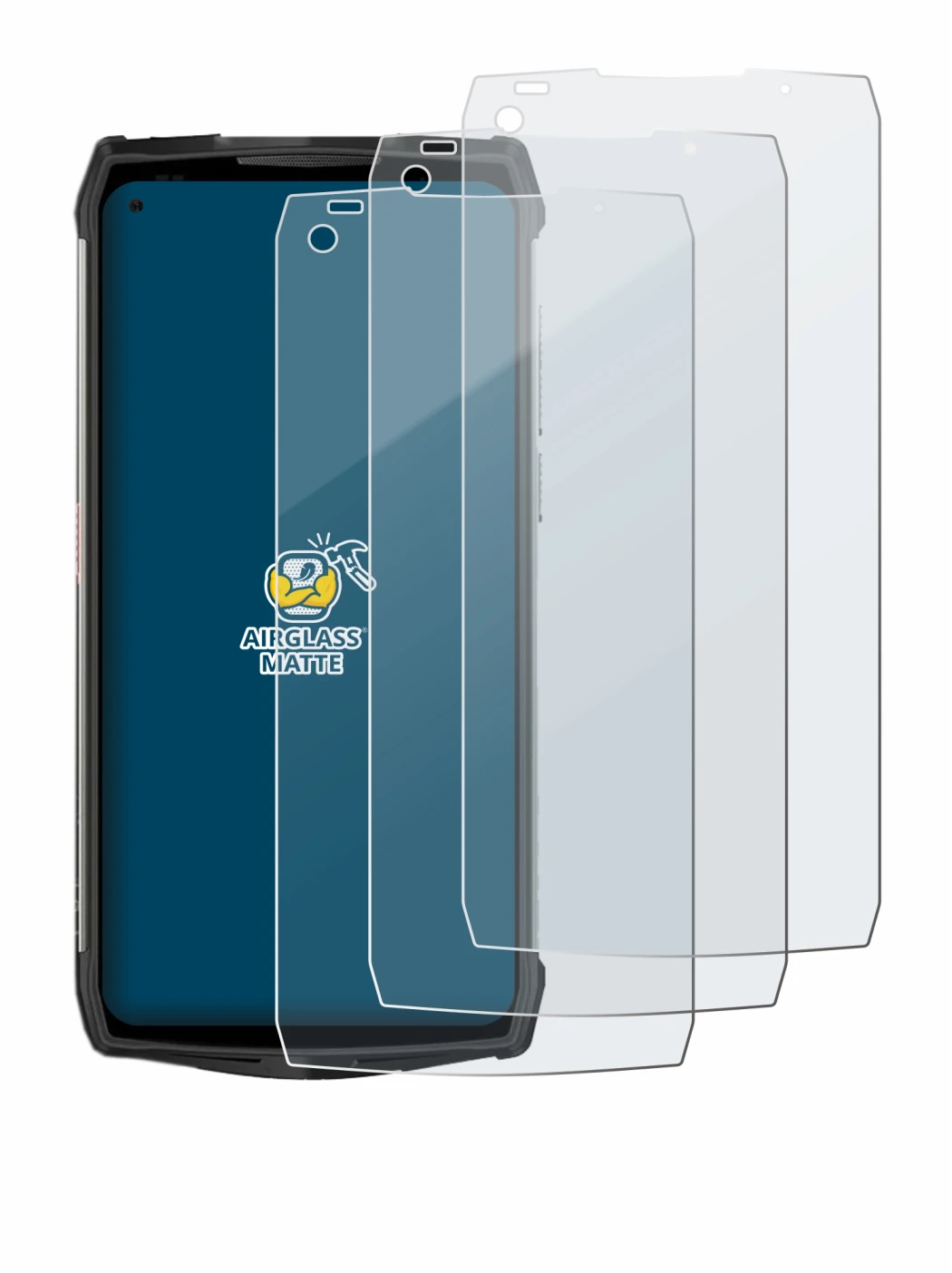 Image de l'appareil Ulefone Power Armor 13 avec une grande variété de protections d'écran.