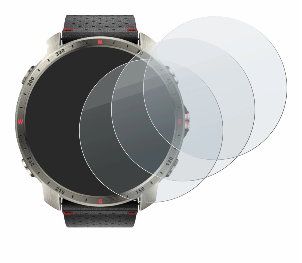 Image de l'appareil Polar Grit X Pro Titan avec une grande variété de protections d'écran.