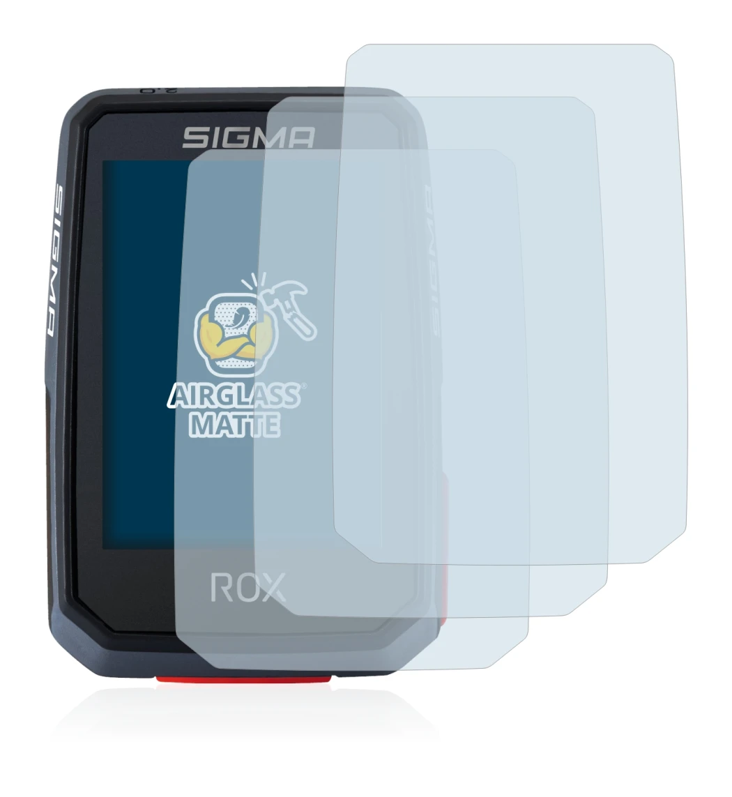Image de l'appareil Sigma ROX 2.0 avec une grande variété de protections d'écran.