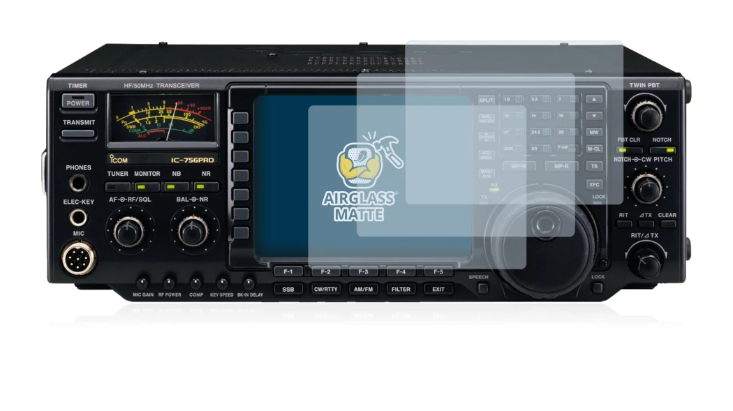 Image de l'appareil Icom IC-756 Pro III avec une grande variété de protections d'écran.