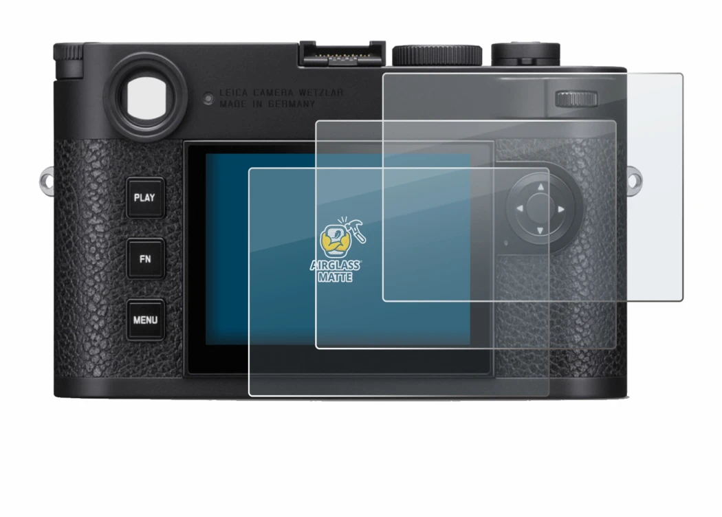Image de l'appareil Leica M11 avec une grande variété de protections d'écran.