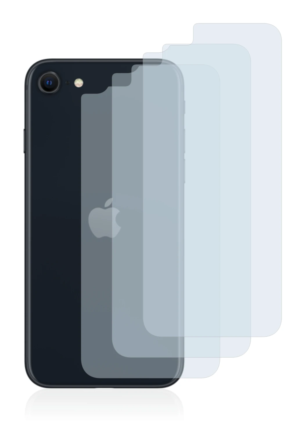 Image de l'appareil Apple iPhone SE 3 2022 (Arrière) avec une grande variété de protections d'écran.