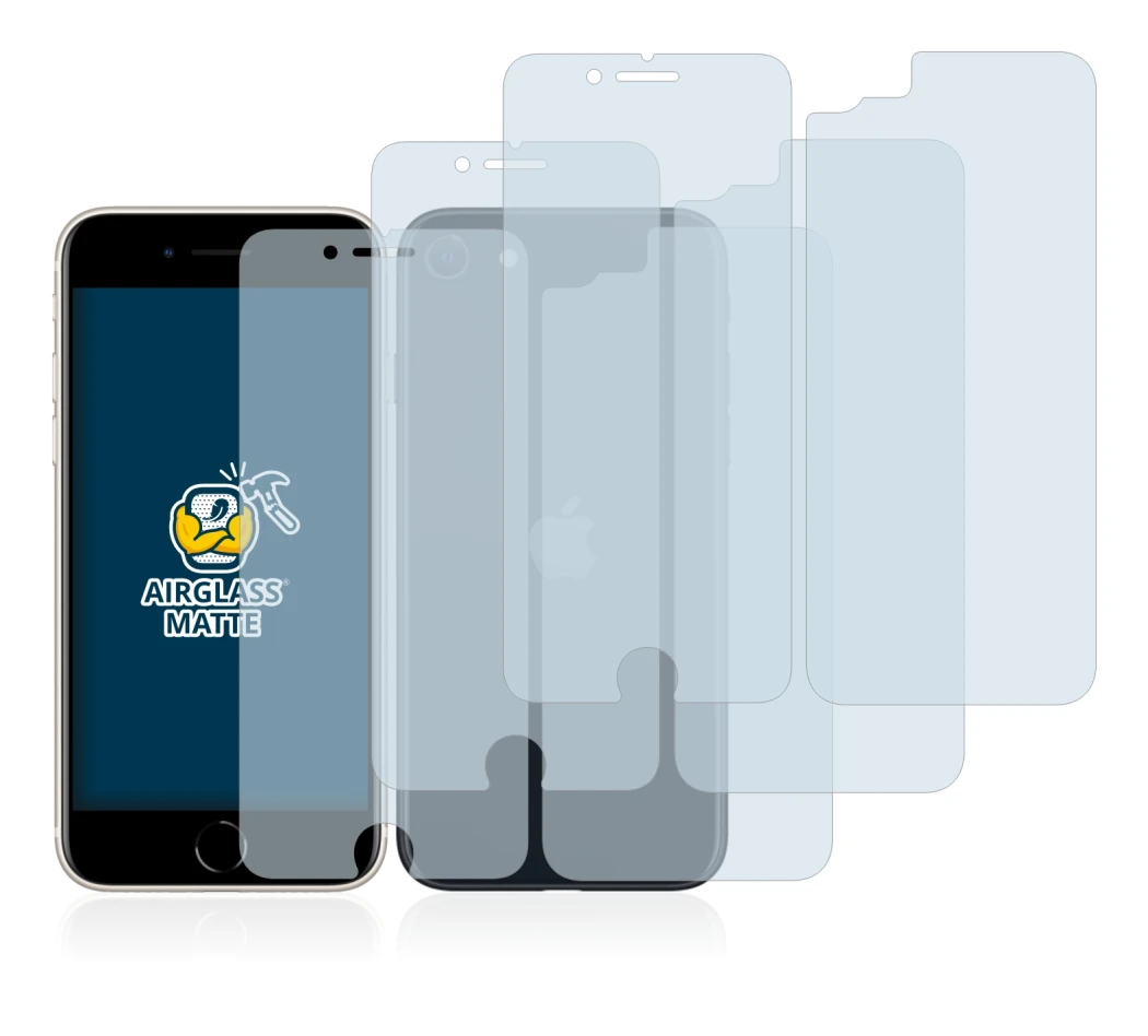 Image de l'appareil Apple iPhone SE 3 2022 (Avant+Arrière) avec une grande variété de protections d'écran.